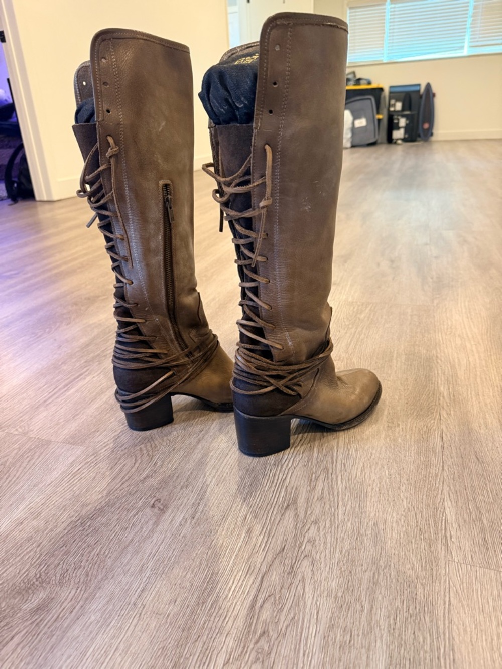 Freebird by Steven Brown Lace-Up Knee High Riding Boots